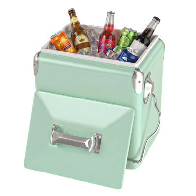 Winado 14 Qt Mint Green Camping Cooler Portable Insulated Ice Chest with Bottle Opener