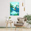 Jungle Girl Abstract Palm Tree Bird Flamingo Forest Landscape Wall Art Print 1 Piece Wrapped Canvas Wall Art-407258360