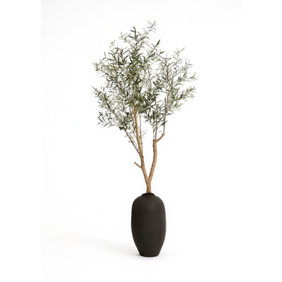 Artificial Olive Tree In White Konos Vase