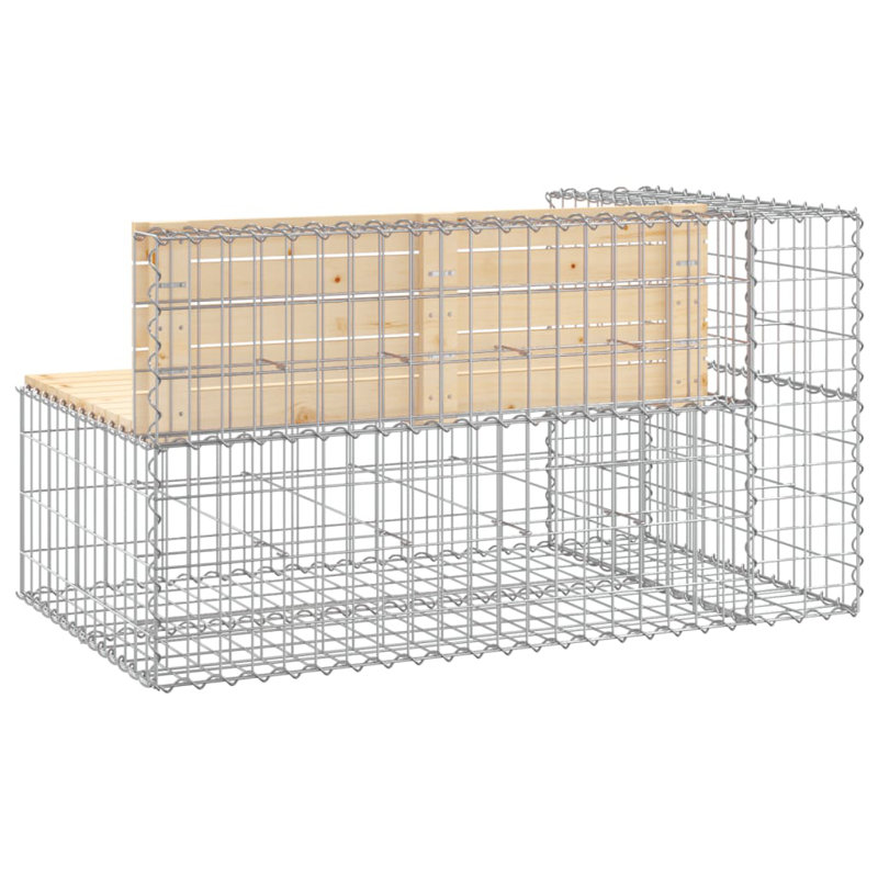 Banc de jardin d'extérieur en bois de pin massif, Naturel