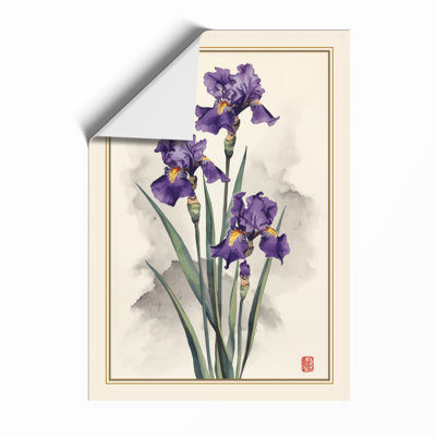 Violet Irises Botanical - Framed Print