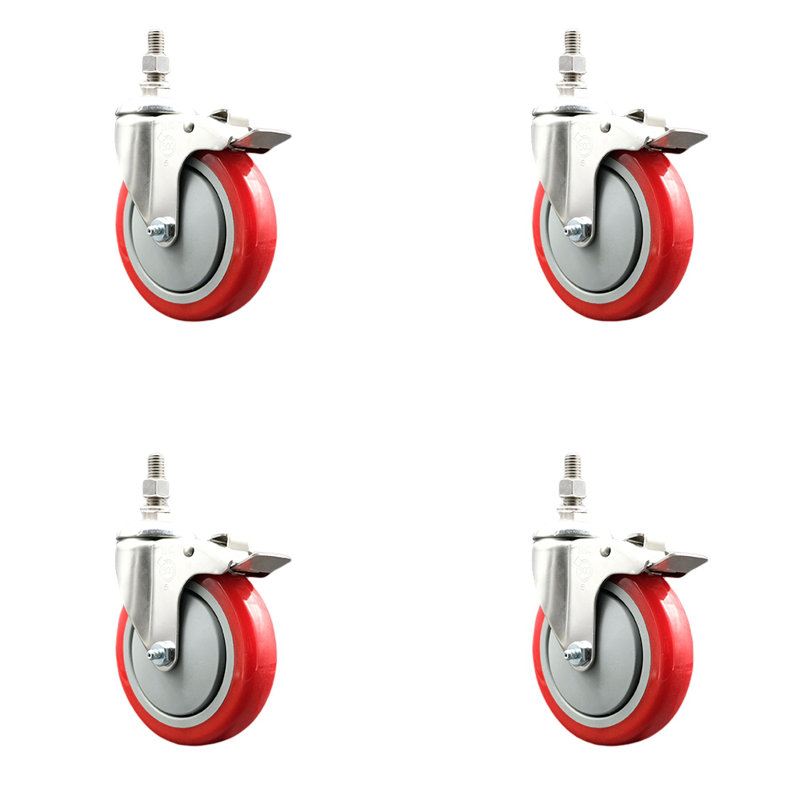 Polyurethane Casters, Red