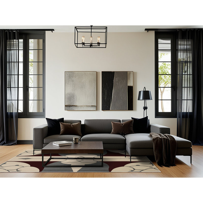 Pattern Reflection Rug, Square 7'