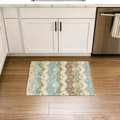 Tapis Shuana ACN3074 Ikat lavable à la machine pour intérieur/extérieur