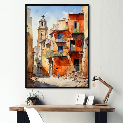 City of Terracotta Townscape, reproduction d'art sur toile