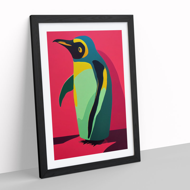 Penguin Abstract No.8 - Wall Art, White, Black Frame, 64cm H x 46cm W