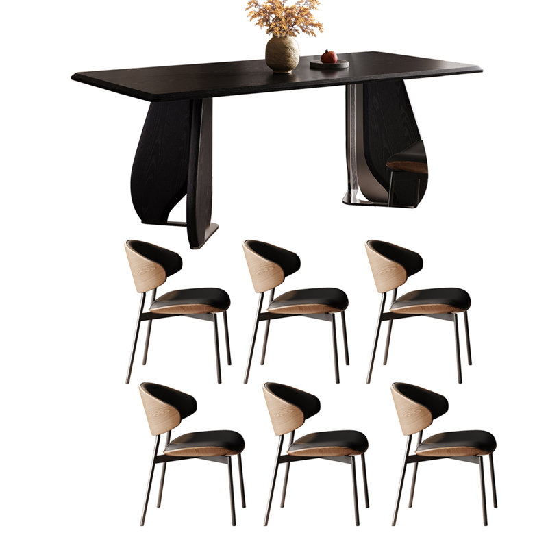 Simple Rectangular Practical Dining Table Sets., 29.53"H x 70.87"L x 35.43"W