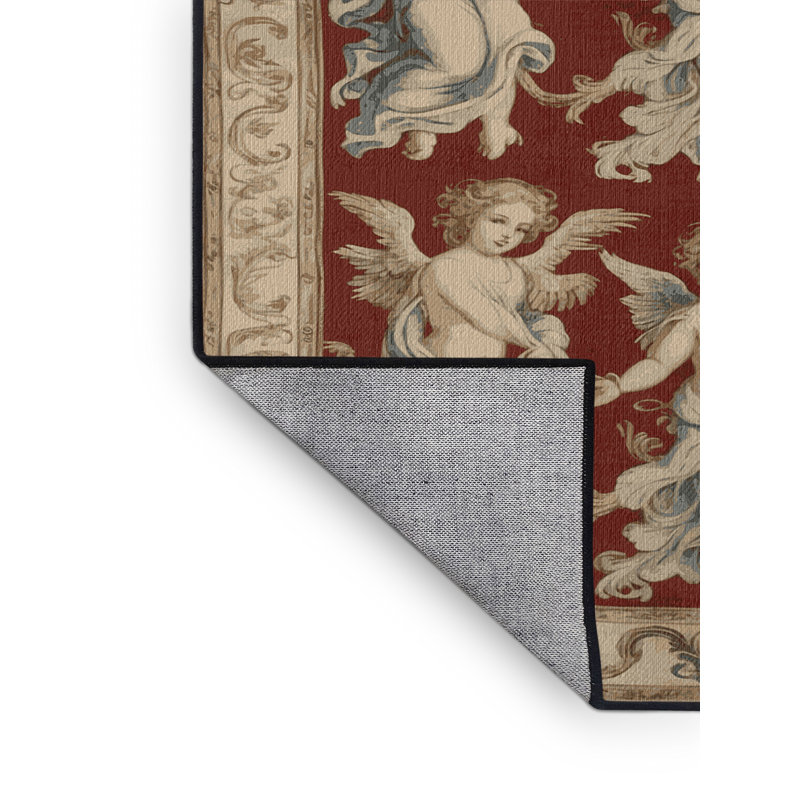 Machine Washable French Brown Area Rug, Rectangle 8' x 12'
