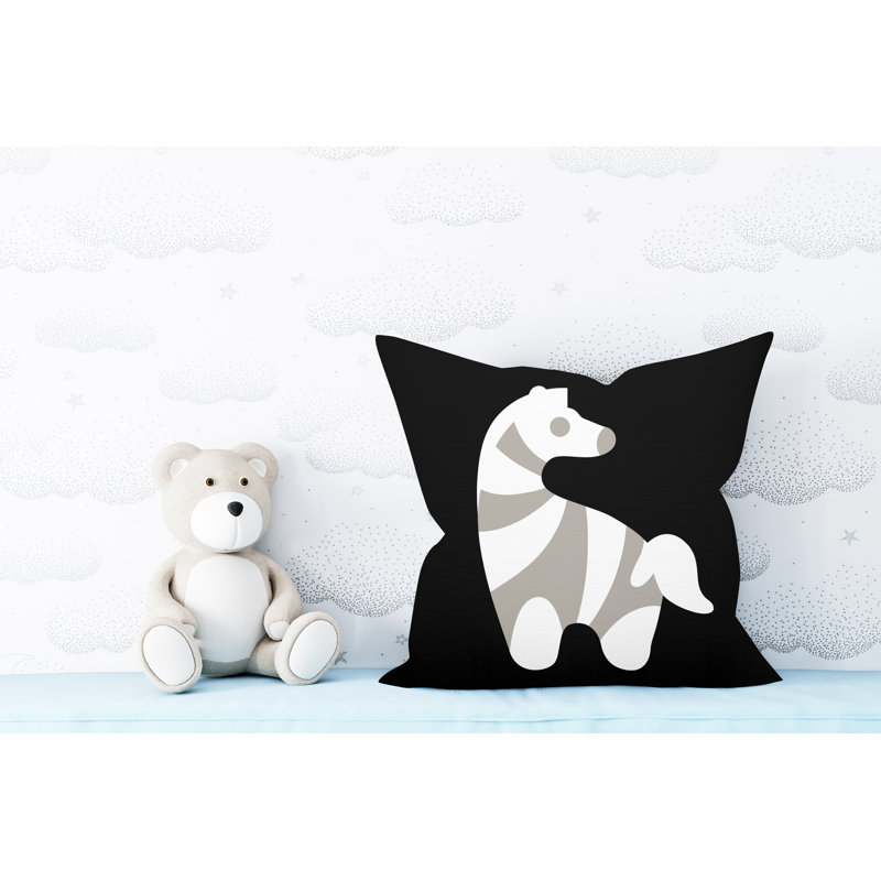 Coussin décoratif Simbi, L 15 po x H 15 po, Noir
