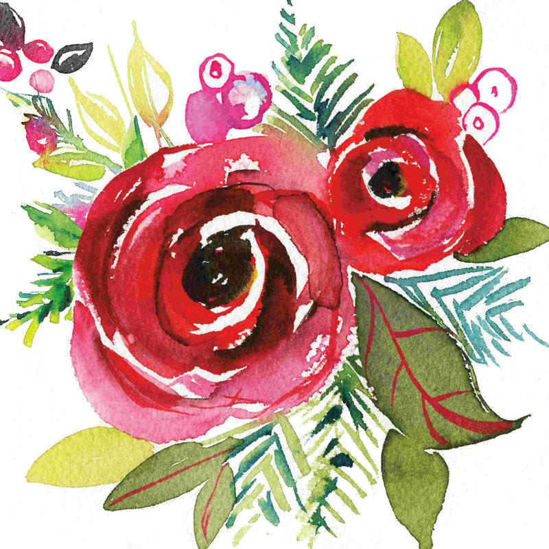 Scarlett O Christmas VI, H 12 po x l 12 po, Non, Toile tendue