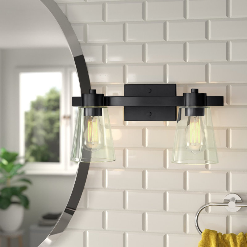 Fairendale Vanity Light, Matte Black, Clear