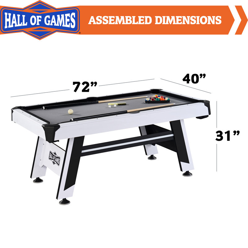 6ft Black and White Carbon Fiber Billiard Table with Accessories