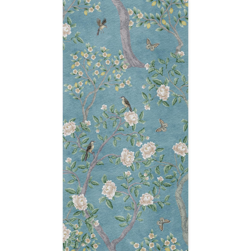Abstract Floral Peel & Stick Floral Border, 96" L x 48" W