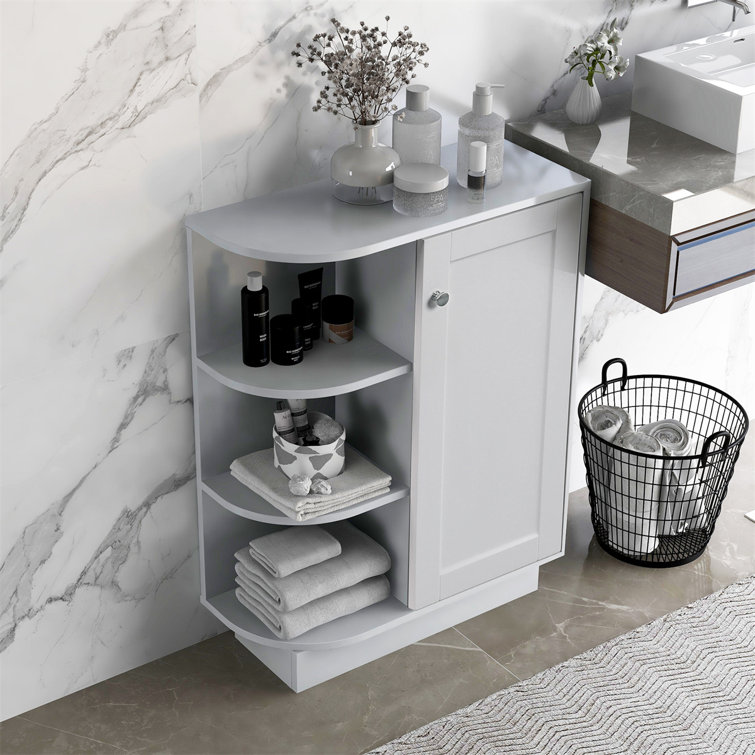 Lall 6.45 W x 22.83 H x 19.69 D Free-Standing Bathroom Cabinet Latitude Run Finish: White