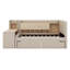 Upholstered Daybed Twin Size With Flip Cabinets & Side Table/Desk, 2 Drawers And Shelve