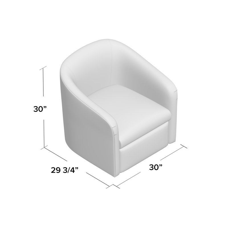 Karcher Upholstered Swivel Armchair, Sand Polyester