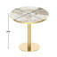 Table bistro ronde de 31,5 pouces, conception de tulipe de salle à manger, surface en faux marbre, assemblage facile, structure en métal, plateau en pierre frittée gris ardoise, plateau