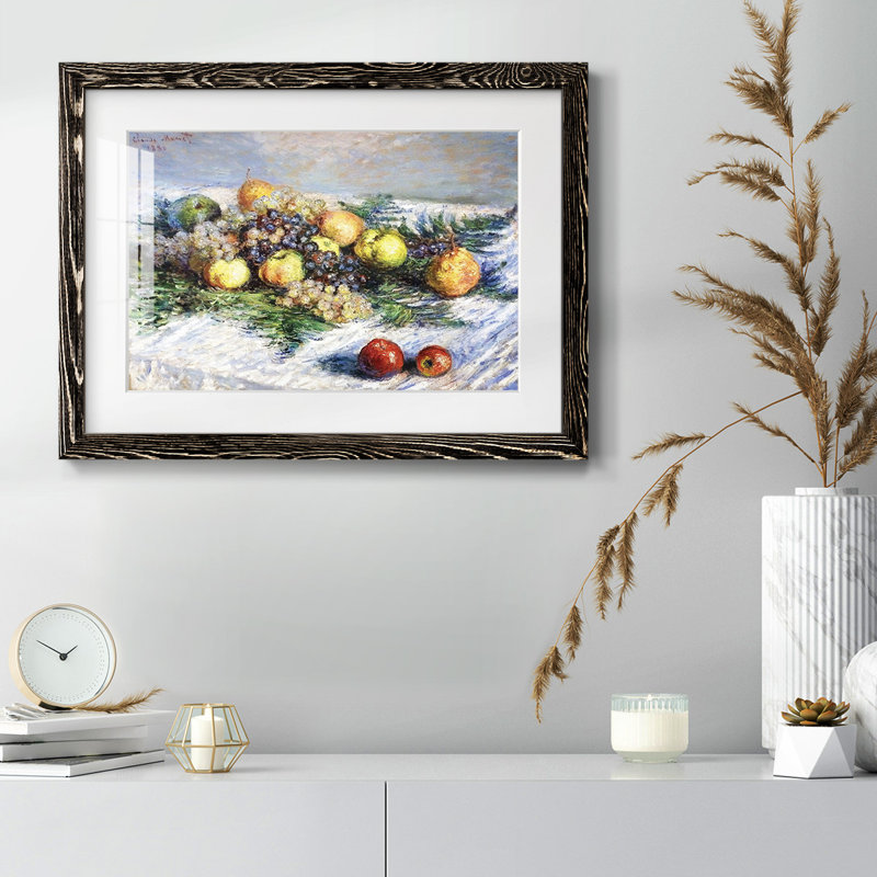 Nature morte aux poires et aux raisins, 1880 - reproduction d'un seul cadre, Noir, H 18 po x l 26 po x P 1,5 po