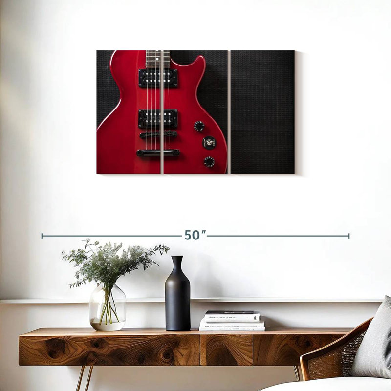Abarca Shiny Red Electric Guitar, 20" H x 33" W