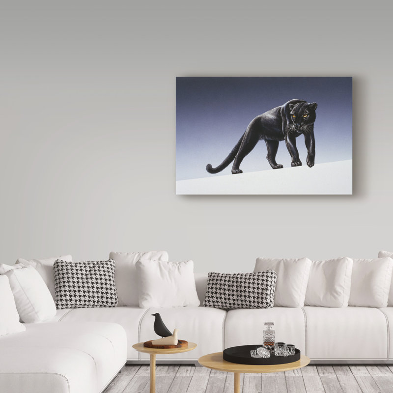 Yand «Black Panther Light», reproduction de peinture acrylique sur toile tendue, H 12 po x l 19 po x P 2 po