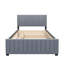 Lit plateforme double en velours avec lit gigogne-914876402