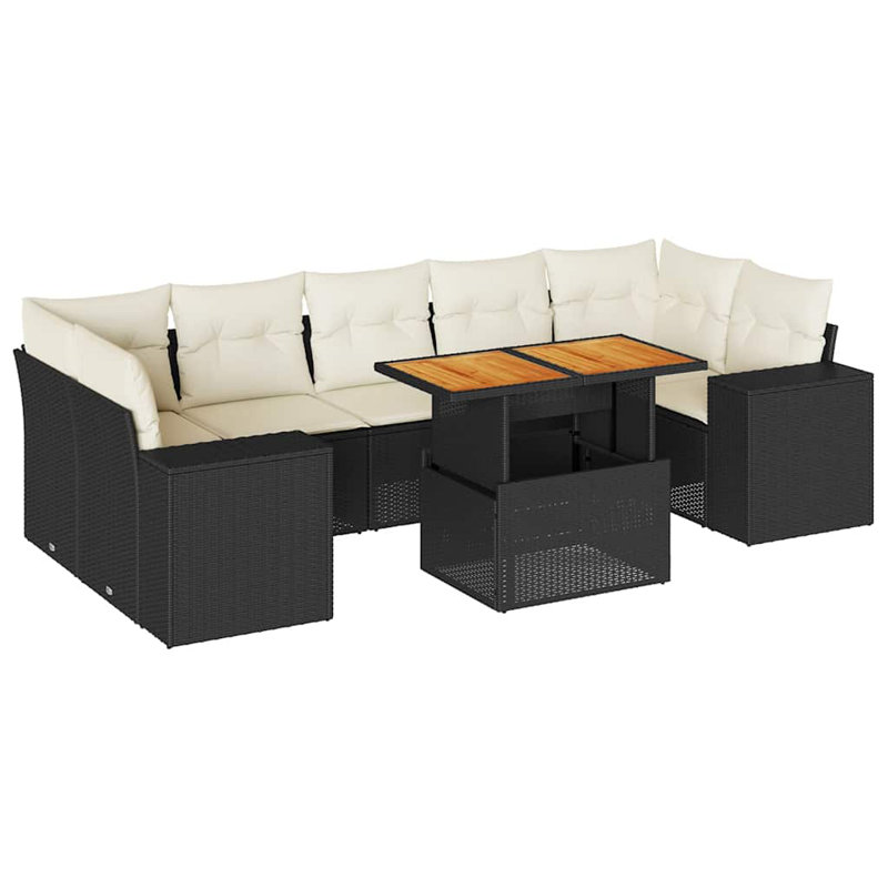 Vidaxl Garden Sofa Set  PE Rattan 8 Piece Modular Garden Sofa Set