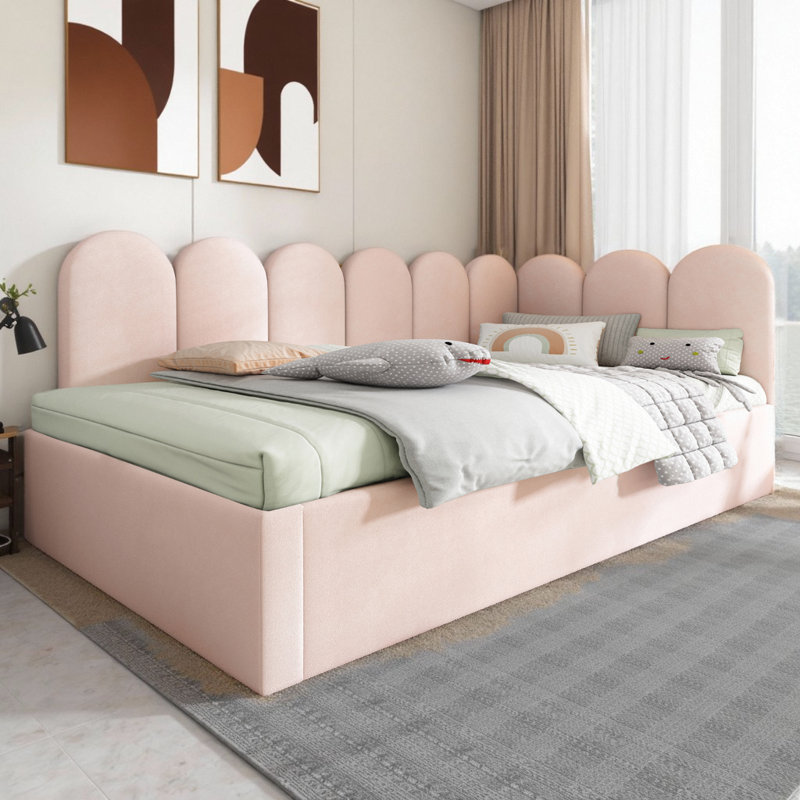 Cocoon Velvet Upholstered Daybed with Pull-Out Trundle - Twin Size Sleeper Sofa with Metal Slatted Frame, Space-Saving Design for Guest Rooms & Small Spaces (78.7" L)