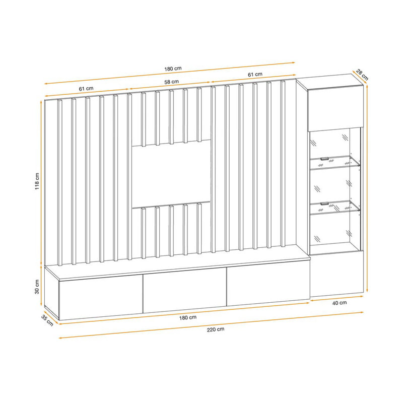 Caloway Unfinished Entertainment Center for TVs up to 75"