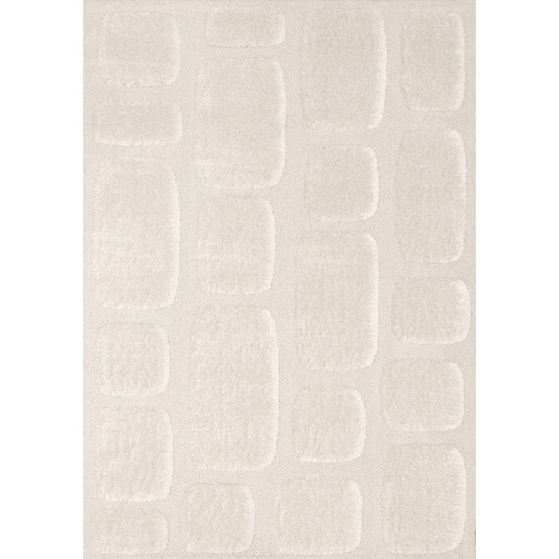 Tapis blanc luxueux luxueux, 7'10" x 11'2"