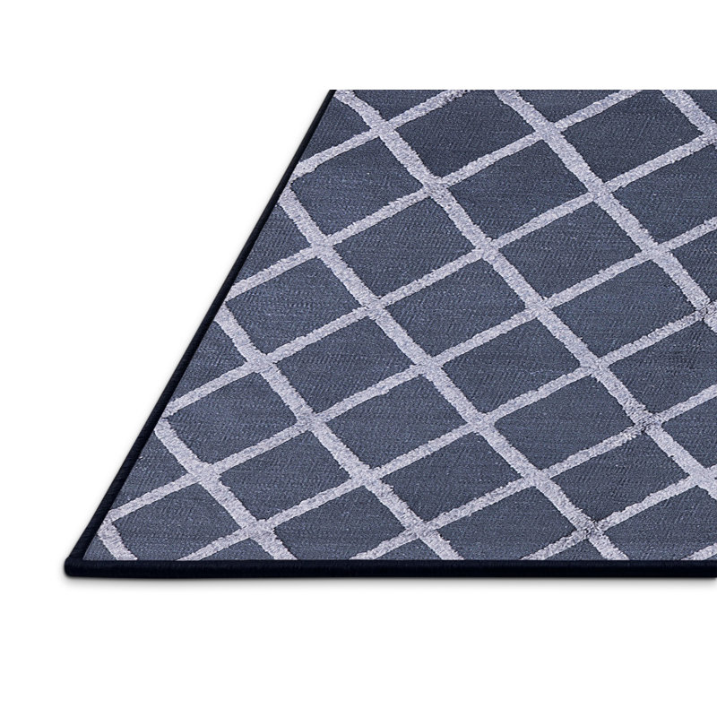 Tapis oriental bleu marine Luken, Rectangle 7 pi x 9 pi