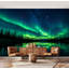 Papier peint adhésif mural Aurora Northern Lights Lake Trees-934466919