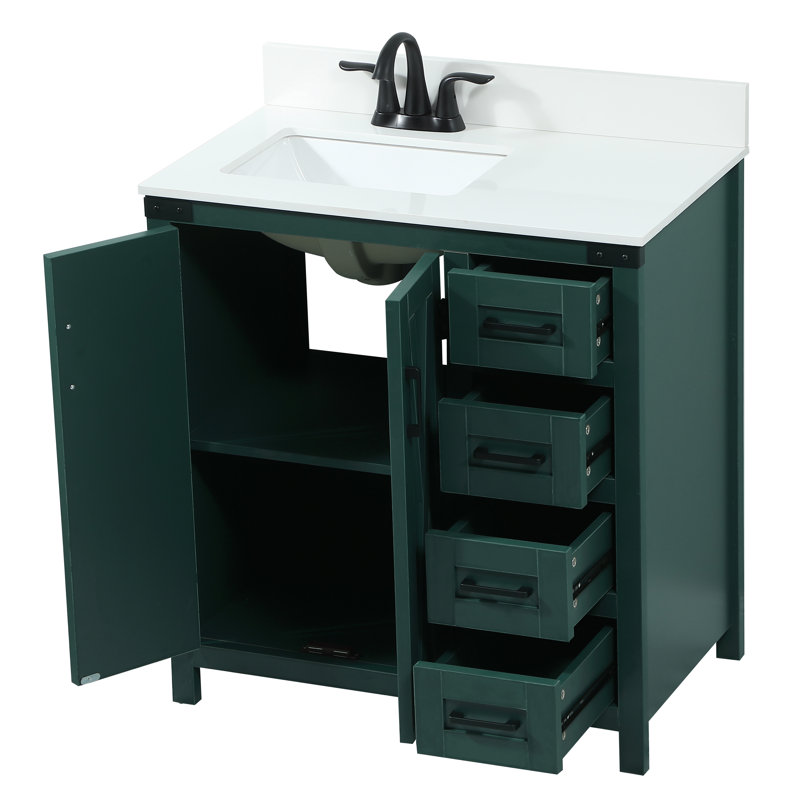 Ensemble de meuble-lavabo simple 32 po Slayton, Vert
