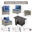 Ensemble de conversation d'extérieur en rotin et osier pour 5 personnes avec chaises sans accoudoirs et table de foyer Clute Arnoltice-1704401752