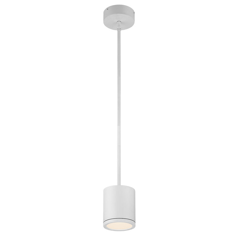 Tube 1 - Light Single Cylinder Pendant, White