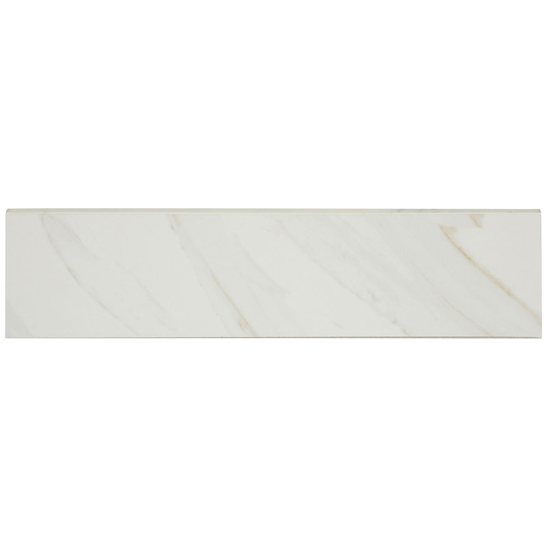 Garniture de tuile de moulure en porcelaine 12" x 3" en carrare Florentine