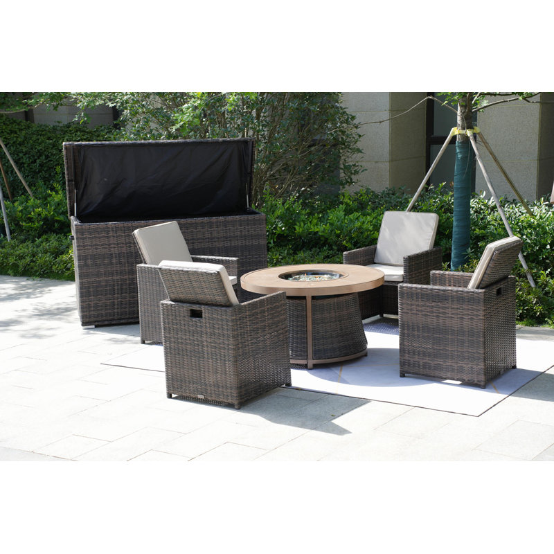 Areefa 4 - Person Patio Conversation Set with Cushions