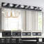 Luminaire de salle de bain 45 po avec 7 lumières à DEL 45 po, noir