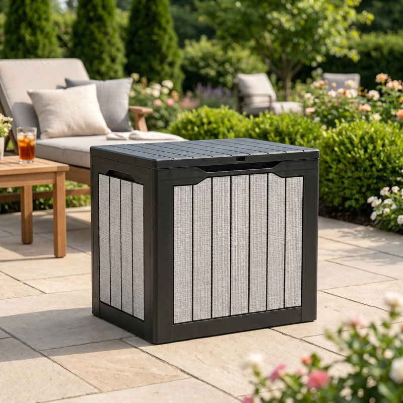 Edrosie Inc 30 Gallon Weather Resistant  Resin Deck Box With Lock