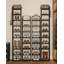 Vertical Shoe Rack, Shoe Shelves, Wood Shoe Organizer for Closet, Entryway, Shoe Tower for Small Spaces, Free Standing, Adjustable, with 2 Hooks-1994503924-1987207112