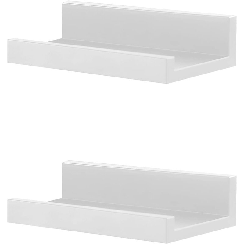 Charneshia 2 Piece Floating Shelf, White, 10 H x 30 W x 5 D cm