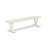 6-Piece Dining Table Set and Dining Bench - 4 Cream Linen Fabric Chairs Wire brushed Linen White.-275643480-275643483