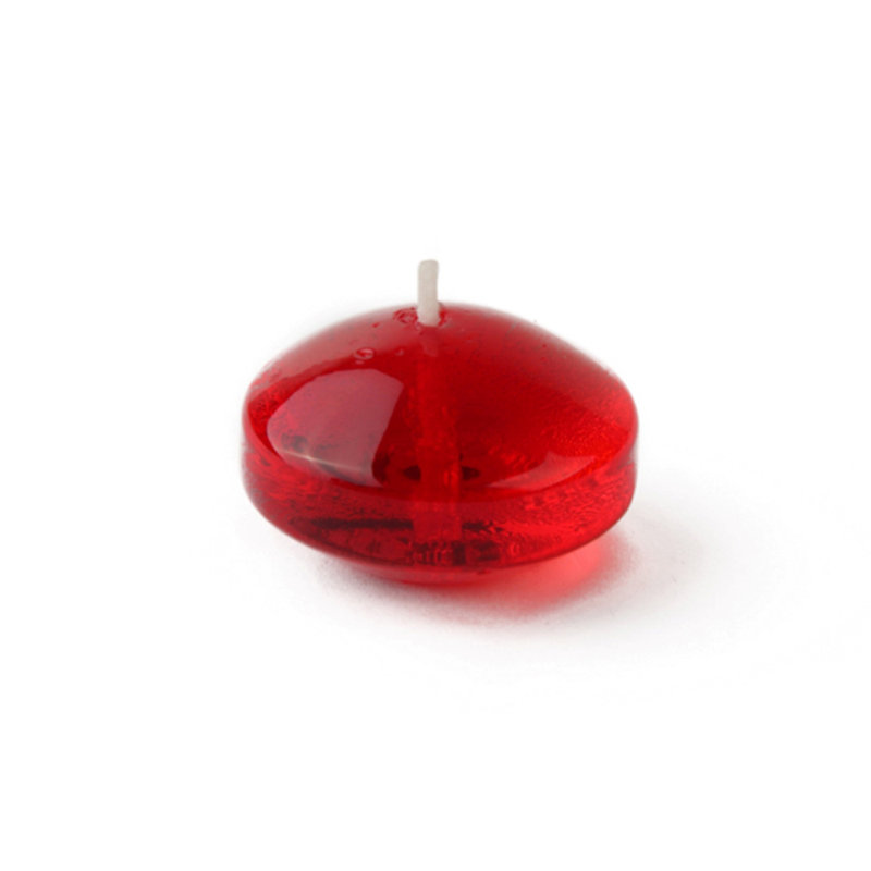 Bougie flottante non parfumée, Transparent, rouge, 144