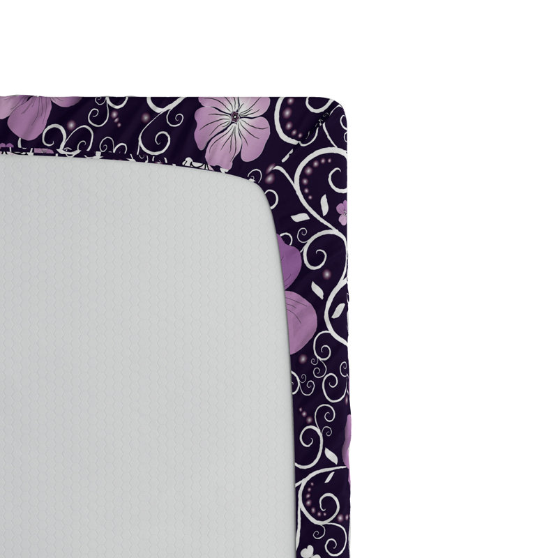 Microfiber Floral Fitted Sheet, Twin XL Fitted Sheet