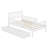 Twin Size Wood Platform Bed with Guardrails On Both Sides And Two Drawers-101489728