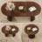 41"-78" Mid Century Extendable Oval Dining Table With Storage, 2 Leaves, Fluted Base, Seats 2-8-125906769