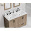 Meuble-lavabo double 48 po avec comptoir en marbre, évier et dosseret Retford pré-assemblé Retford