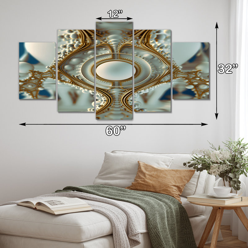Fractal Futuristic Architecture VII - Fractals, reproduction sur toile - 5 panneaux