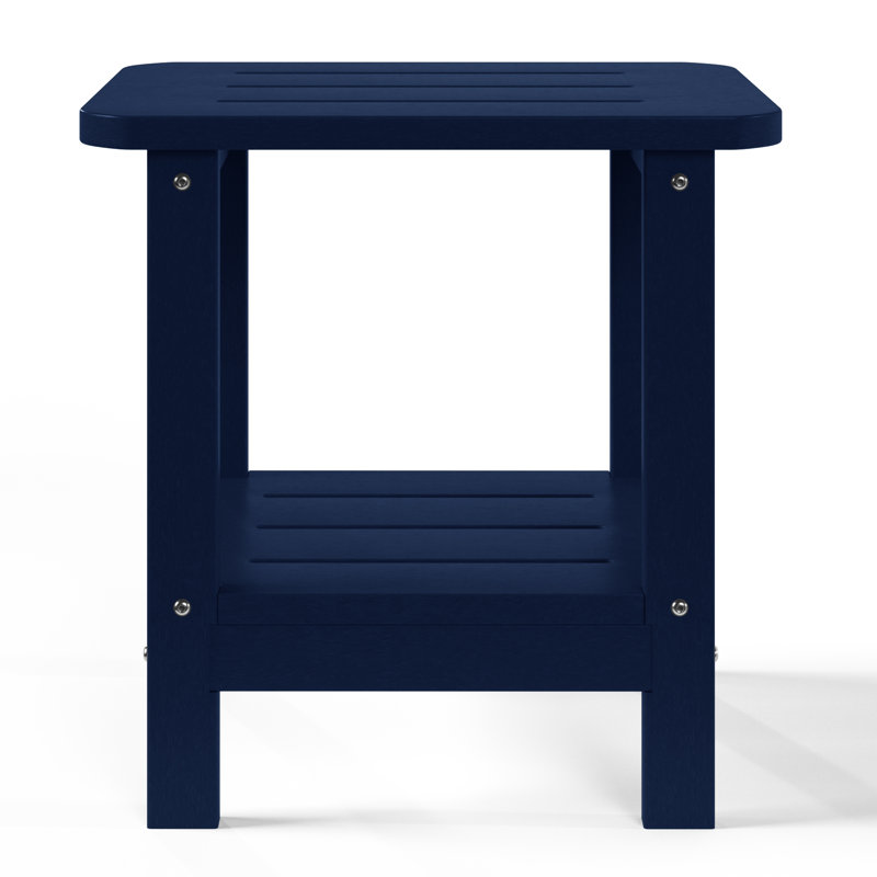 Brighton Outdoor Poly Two Shelf Side Table, Blue