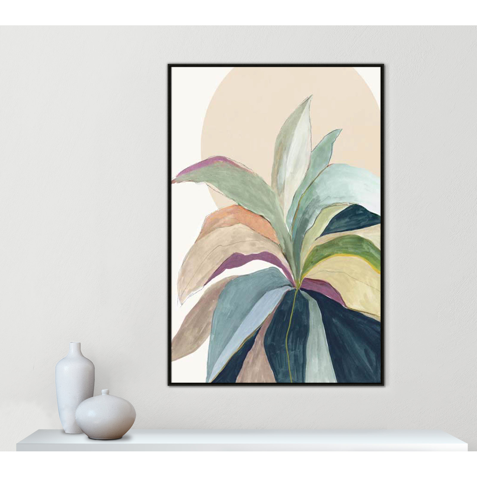 Sherbrooke Sunny Bright Leaves II by Asia Jensen Print, No Mat, Espresso Floater Framed, 61.5" H x 41.5" W x 2" D