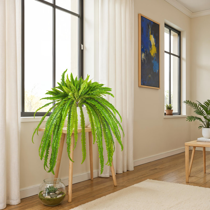 Green Artificial Boston Fern Bush, 56" H x 31" W x 31" D